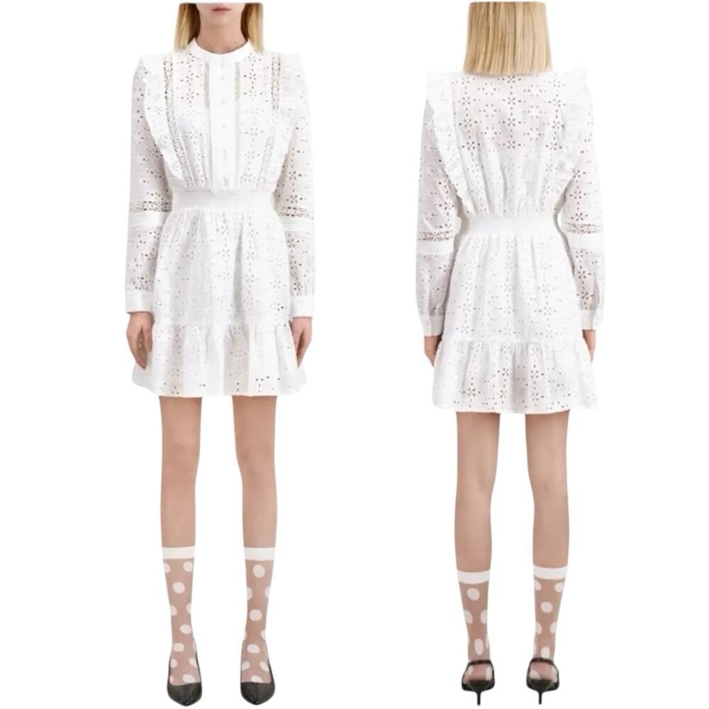 The Kooples Broderie Anglaise Women’s Mini Dress Size FR 1 US Small / 4 NWT